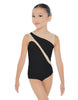 Solid Lycra Sleeveless Spectral Leotard Nude Mesh
