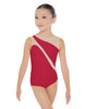 Solid Lycra Sleeveless Spectral Leotard Nude Mesh
