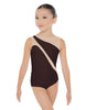 Solid Lycra Sleeveless Spectral Leotard Nude Mesh