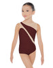 Solid Lycra Sleeveless Spectral Leotard Nude Mesh