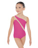 Solid Lycra Sleeveless Spectral Leotard Nude Mesh