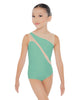 Solid Lycra Sleeveless Spectral Leotard Nude Mesh