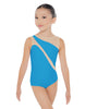 Solid Lycra Sleeveless Spectral Leotard Nude Mesh