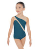 Solid Lycra Sleeveless Spectral Leotard Nude Mesh