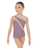 Solid Lycra Sleeveless Spectral Leotard Nude Mesh