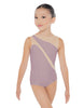Solid Lycra Sleeveless Spectral Leotard Nude Mesh