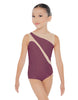 Solid Lycra Sleeveless Spectral Leotard Nude Mesh