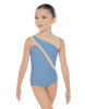 Solid Lycra Sleeveless Spectral Leotard Nude Mesh