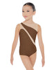 Solid Lycra Sleeveless Spectral Leotard Nude Mesh