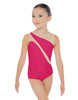 Solid Lycra Sleeveless Spectral Leotard Nude Mesh