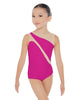 Solid Lycra Sleeveless Spectral Leotard Nude Mesh