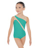 Solid Lycra Sleeveless Spectral Leotard Nude Mesh