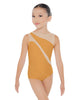 Solid Lycra Sleeveless Spectral Leotard Nude Mesh