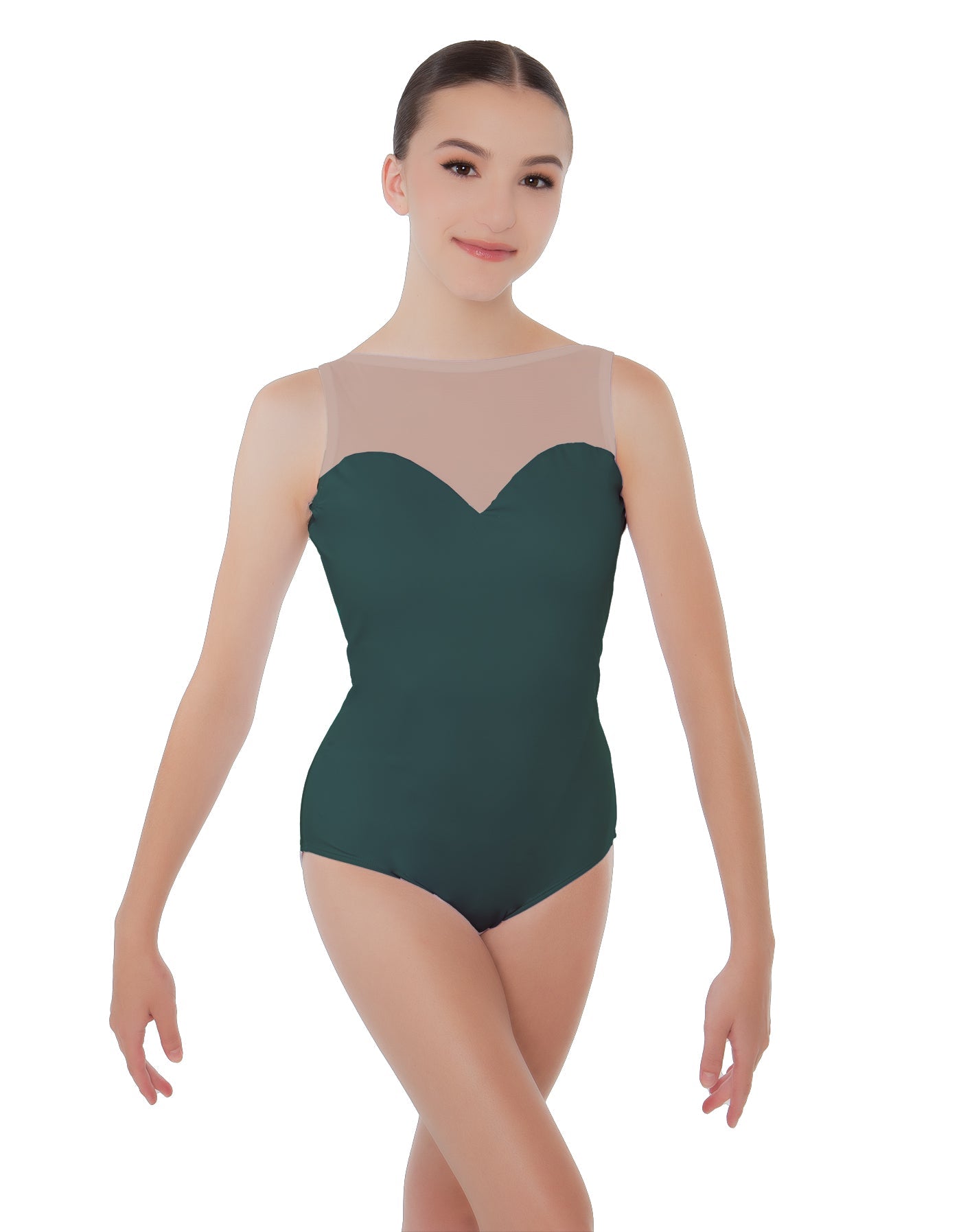 Solid Lycra Mesh Sweetheart Leotard
