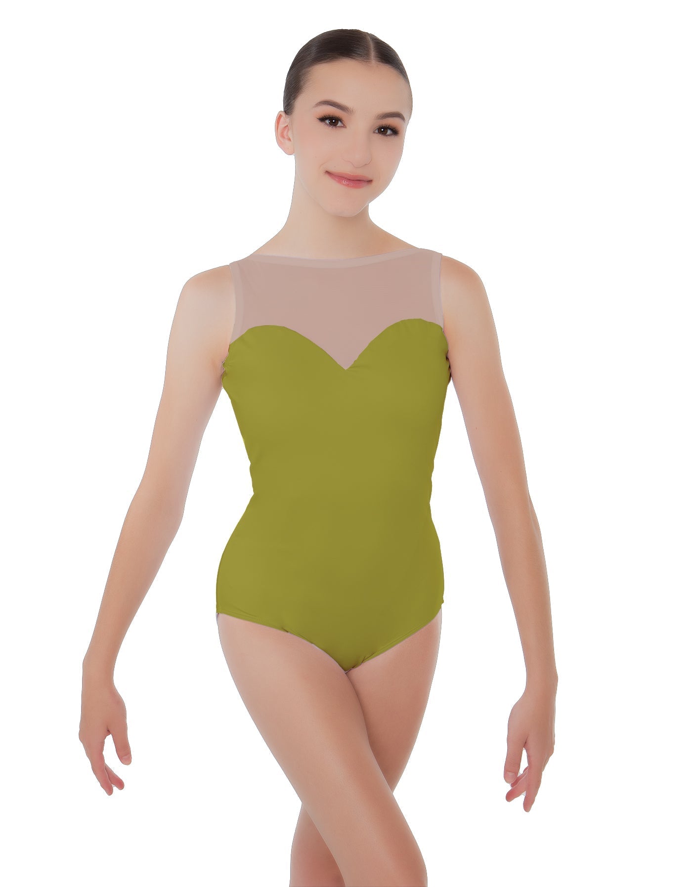 Solid Lycra Mesh Sweetheart Leotard
