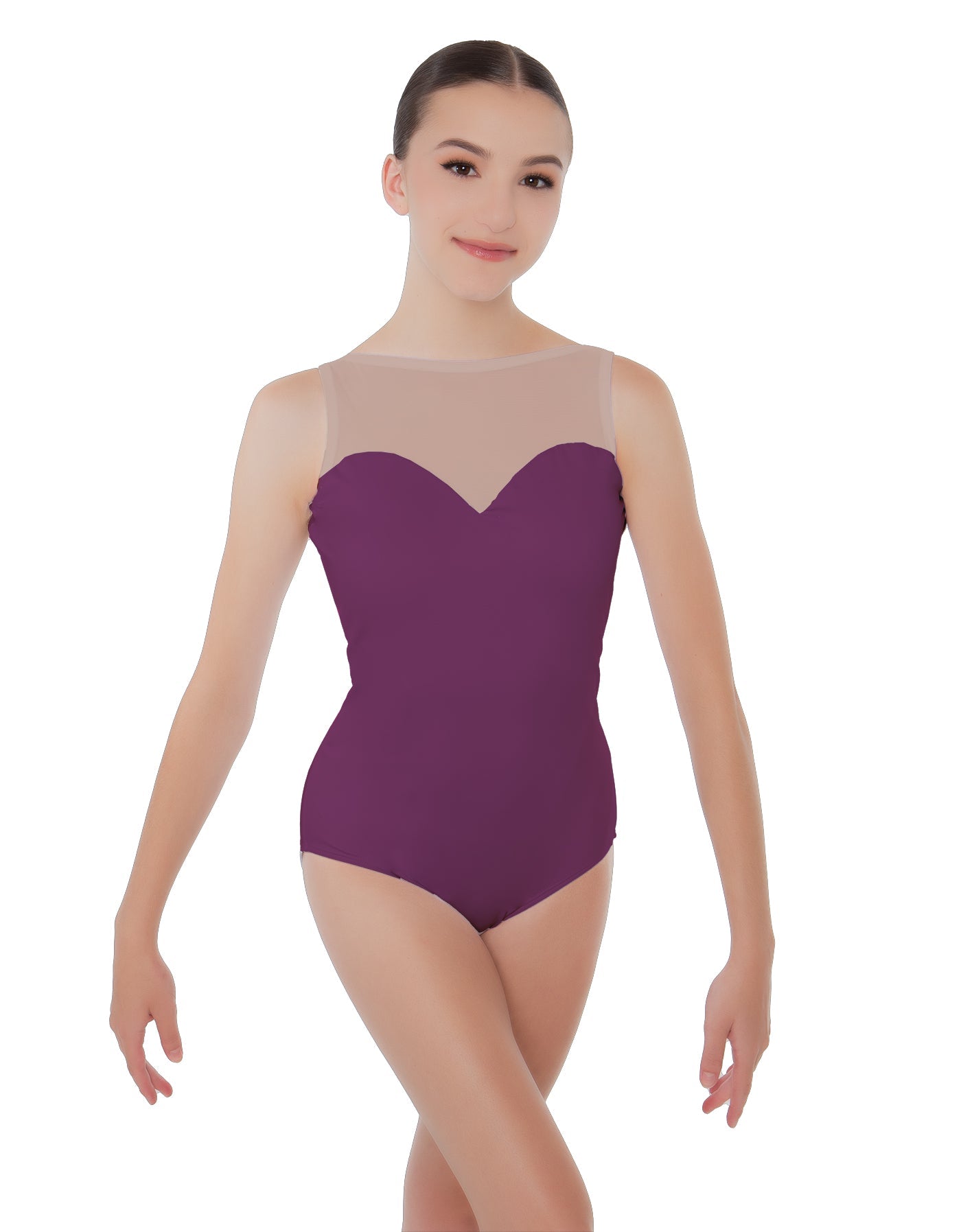 Solid Lycra Mesh Sweetheart Leotard