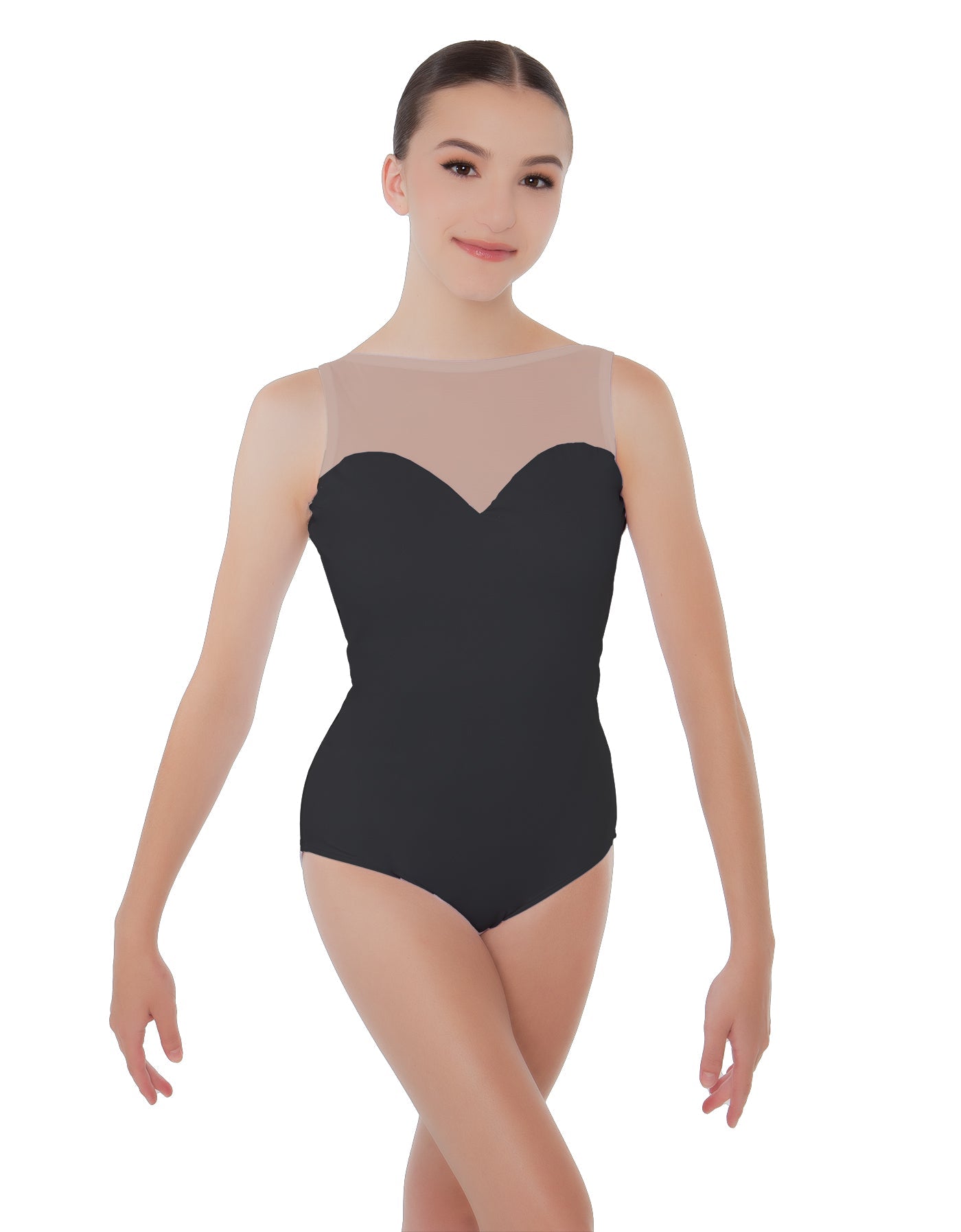 Solid Lycra Mesh Sweetheart Leotard