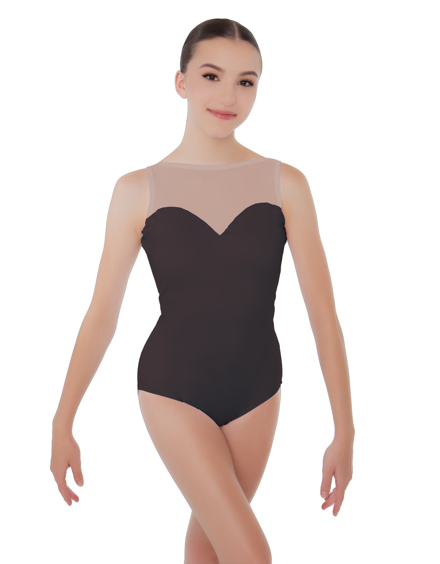 Solid Lycra Mesh Sweetheart Leotard