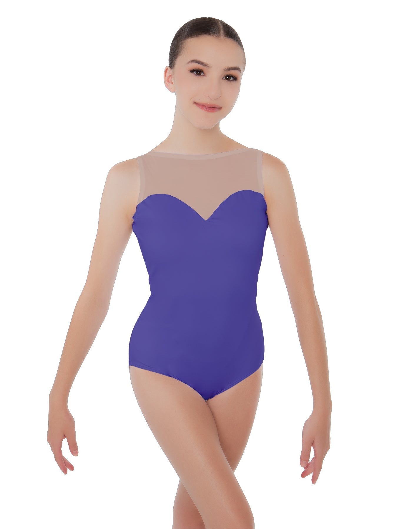 Solid Lycra Mesh Sweetheart Leotard