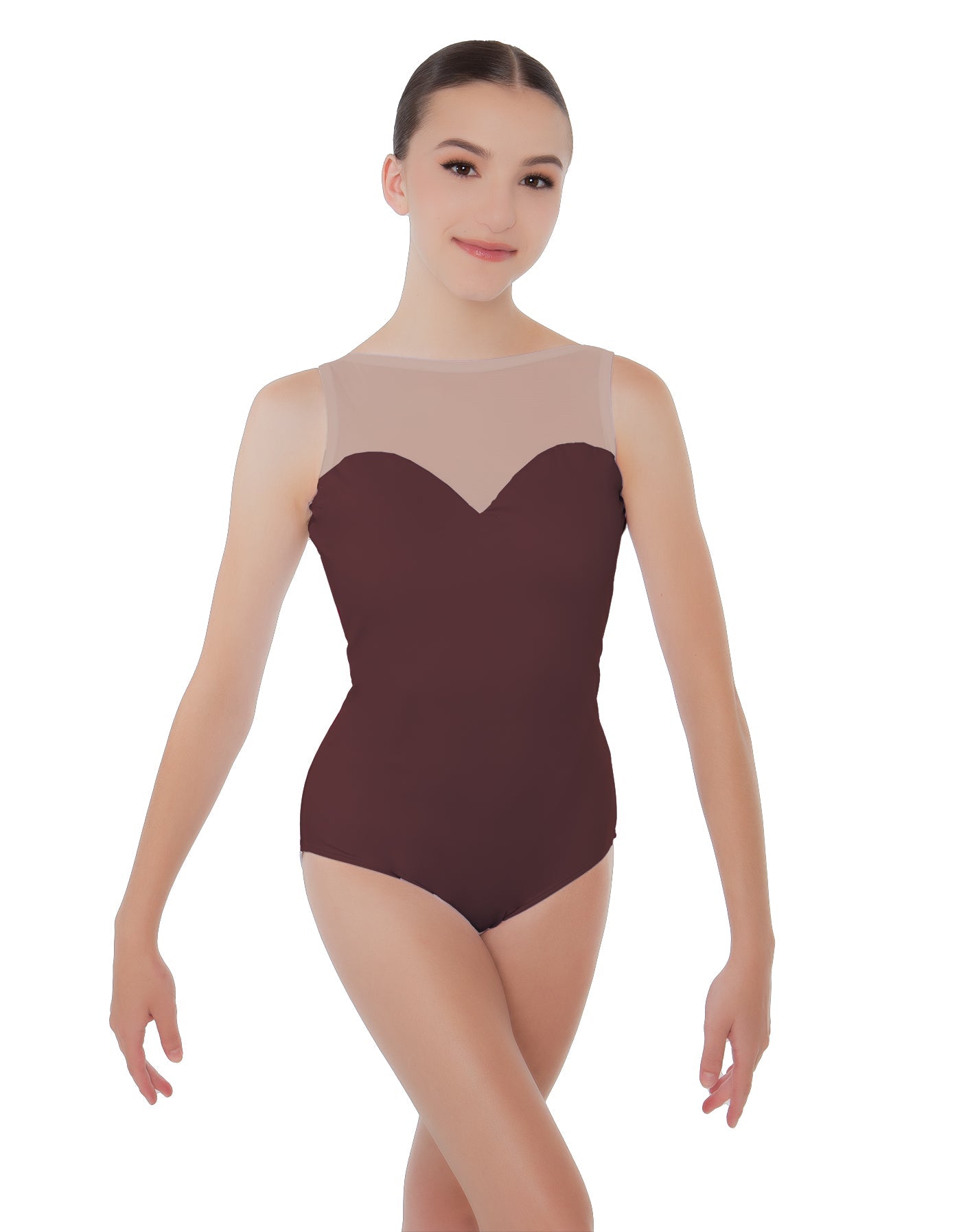 Solid Lycra Mesh Sweetheart Leotard