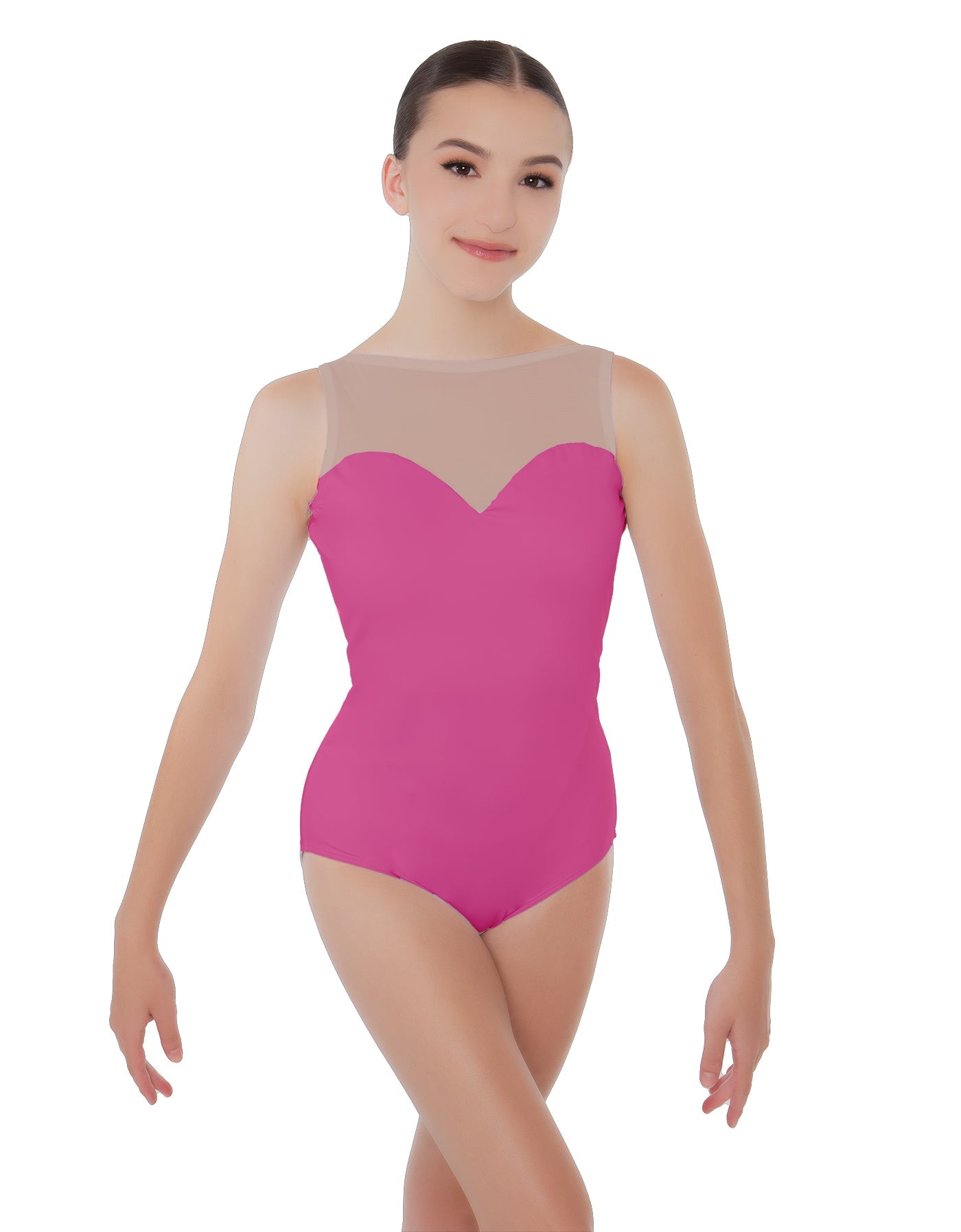 Solid Lycra Mesh Sweetheart Leotard