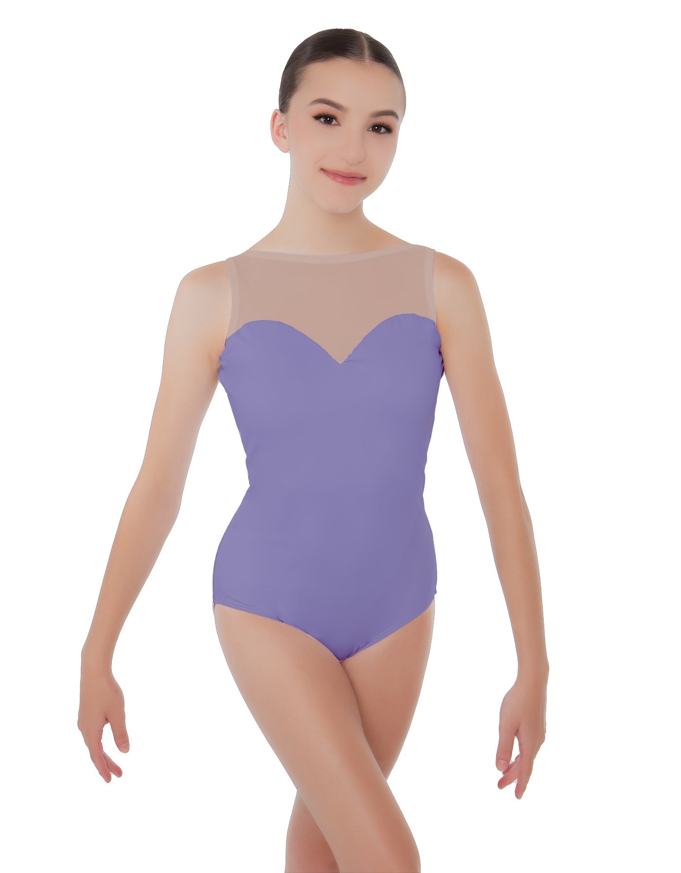 Solid Lycra Mesh Sweetheart Leotard