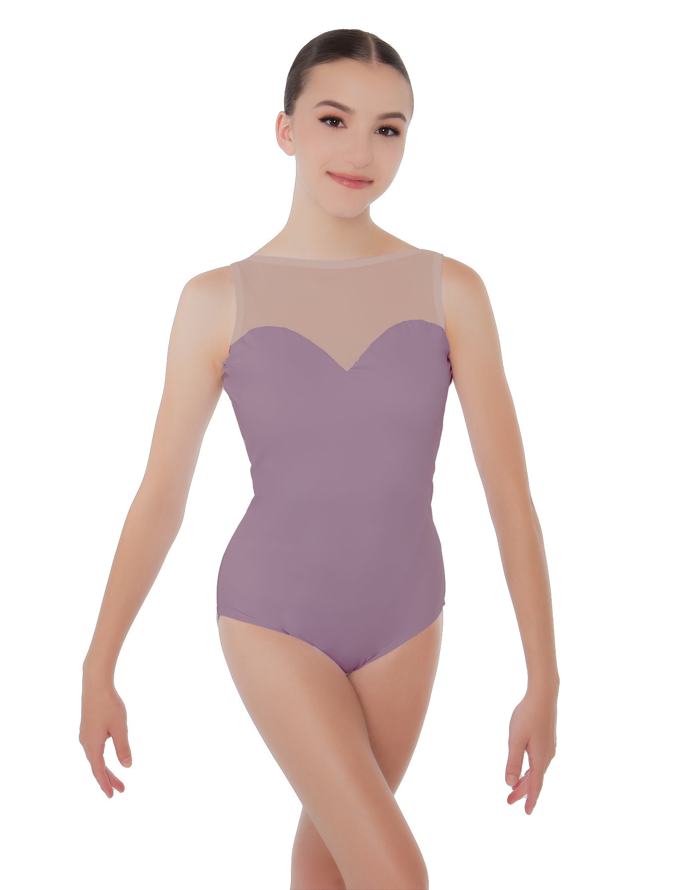 Solid Lycra Mesh Sweetheart Leotard