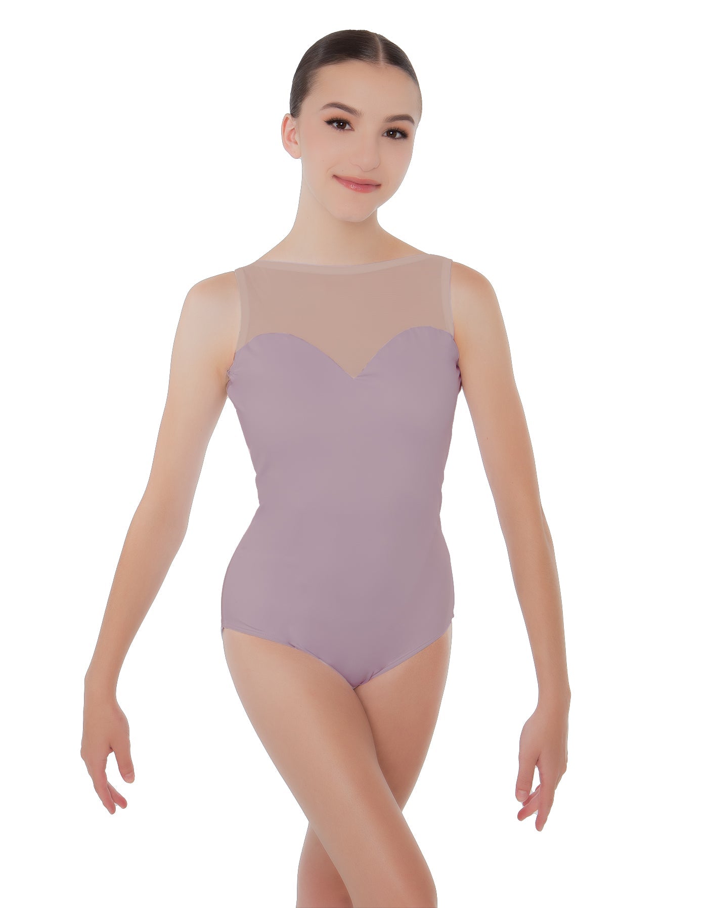 Solid Lycra Mesh Sweetheart Leotard