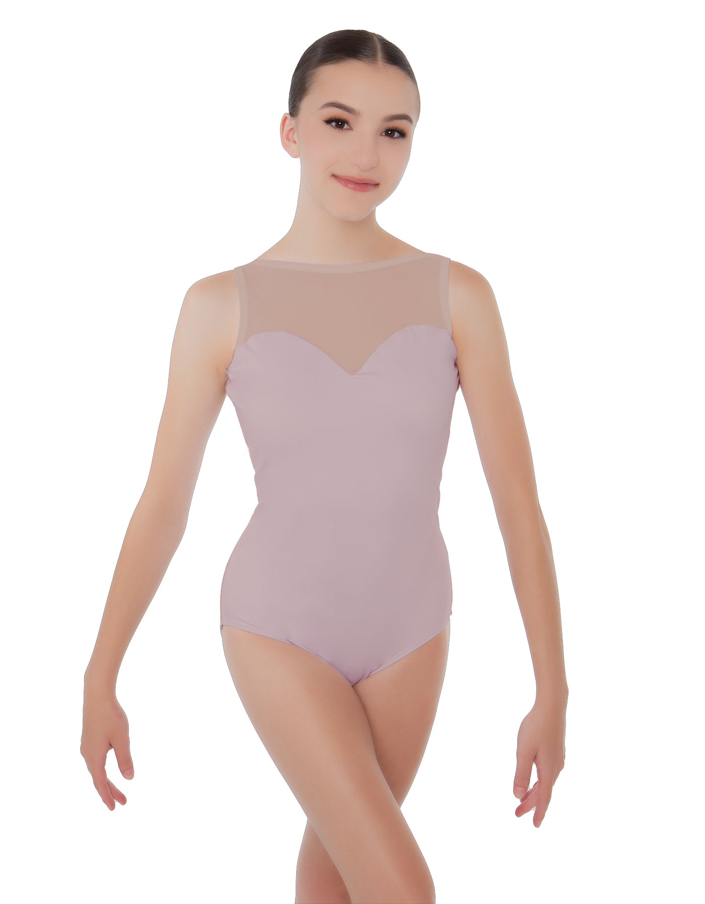 Solid Lycra Mesh Sweetheart Leotard