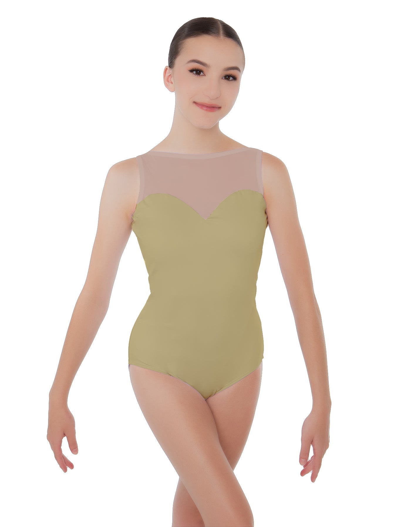 Solid Lycra Mesh Sweetheart Leotard