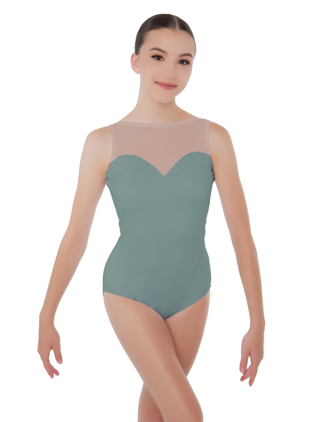 Solid Lycra Mesh Sweetheart Leotard