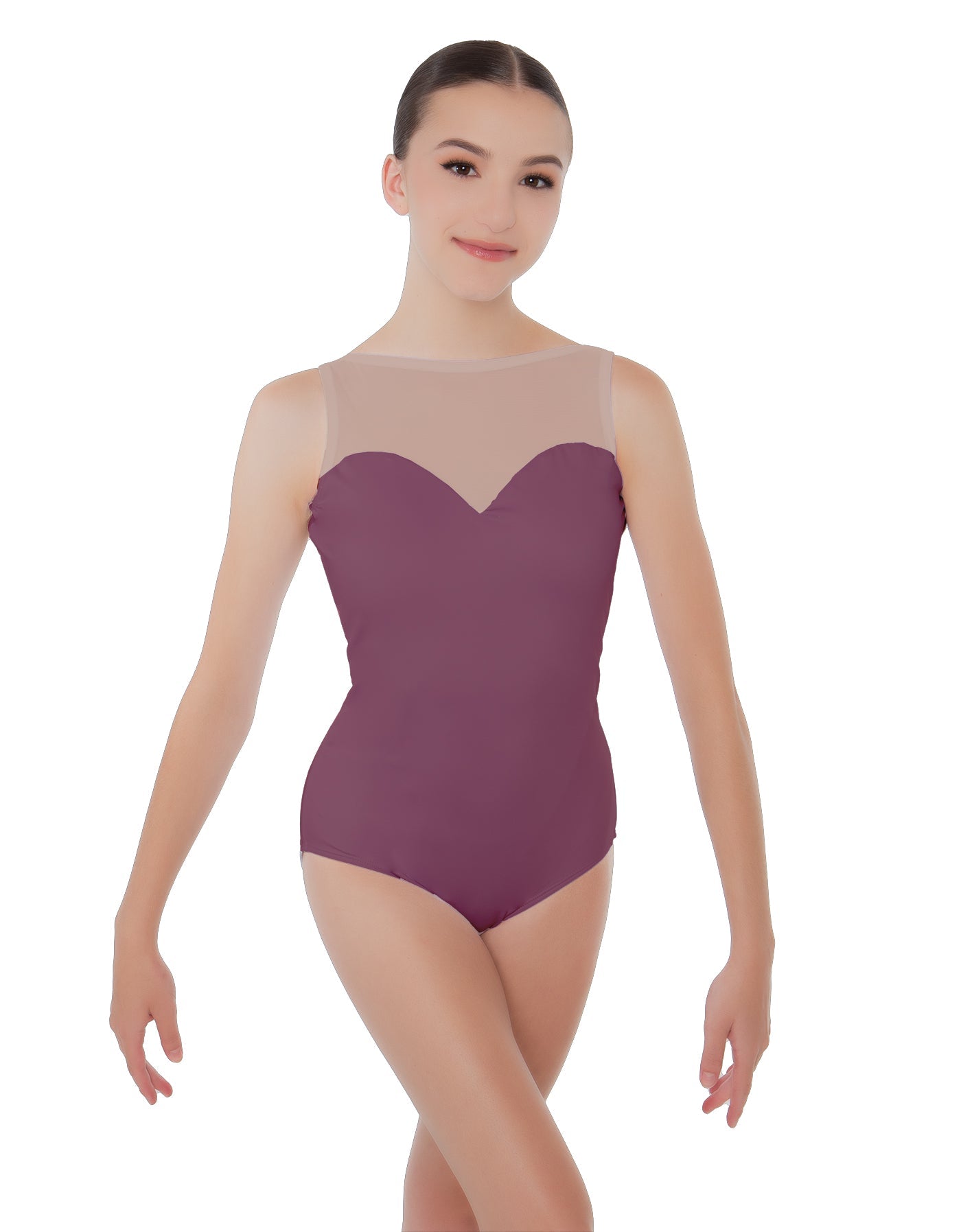 Solid Lycra Mesh Sweetheart Leotard