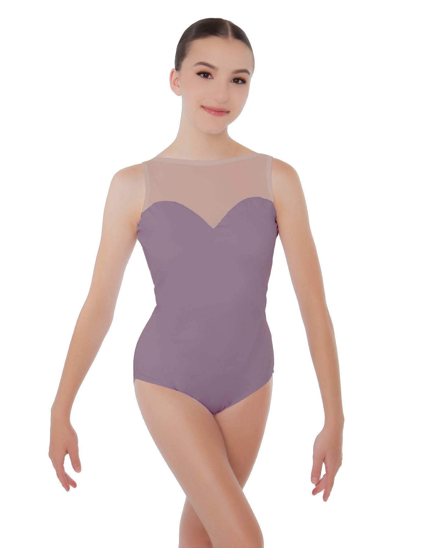 Solid Lycra Mesh Sweetheart Leotard