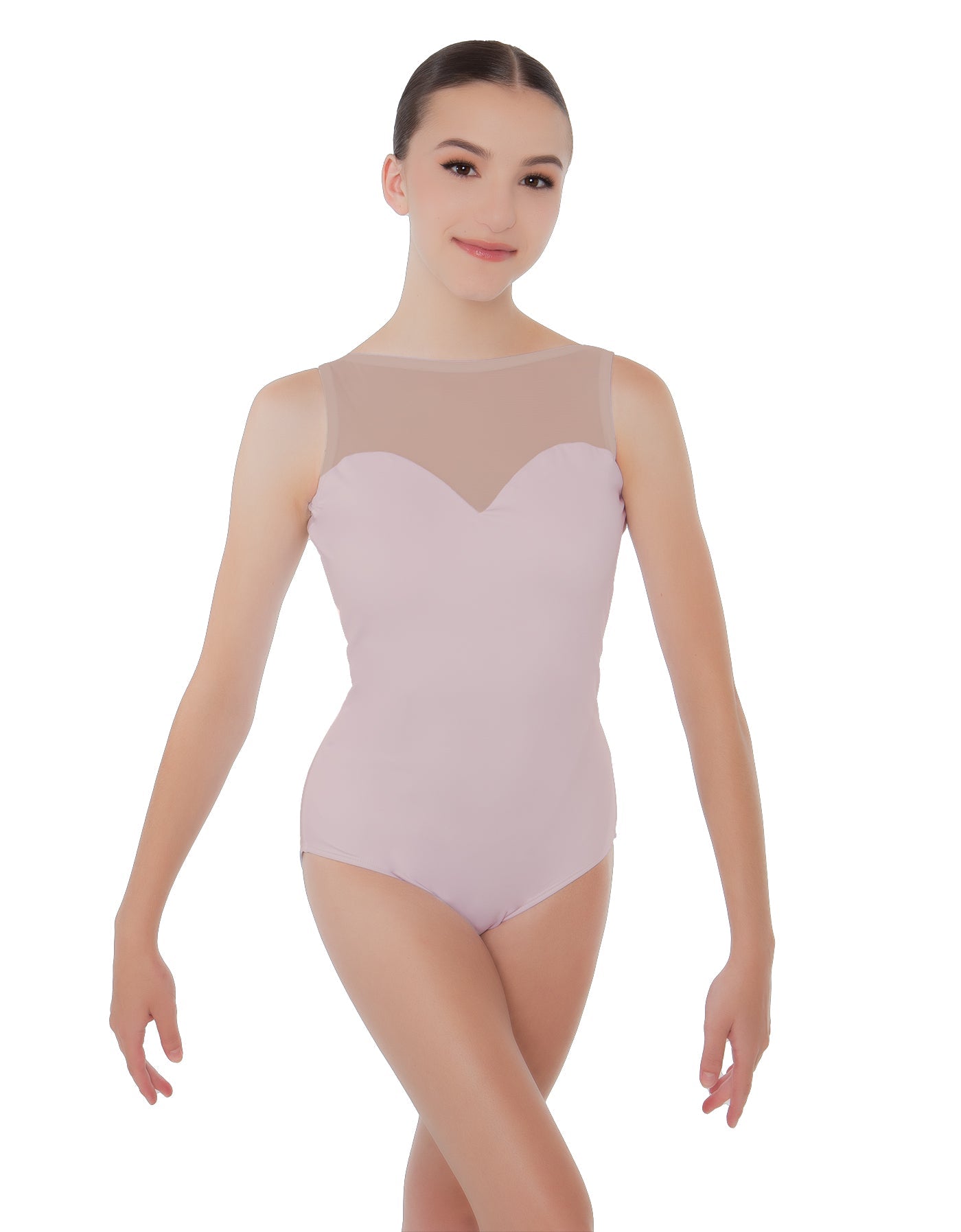 Solid Lycra Mesh Sweetheart Leotard