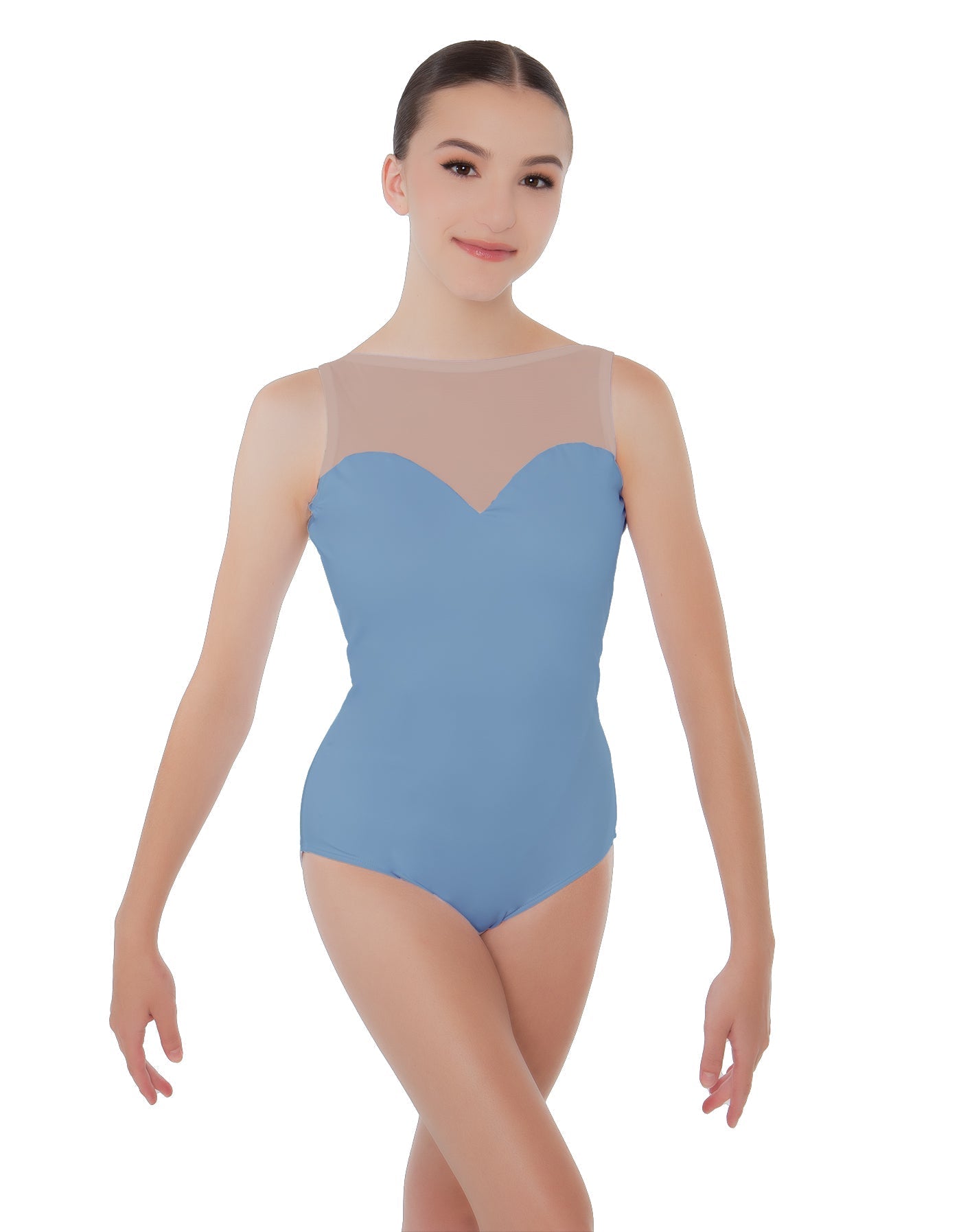 Solid Lycra Mesh Sweetheart Leotard