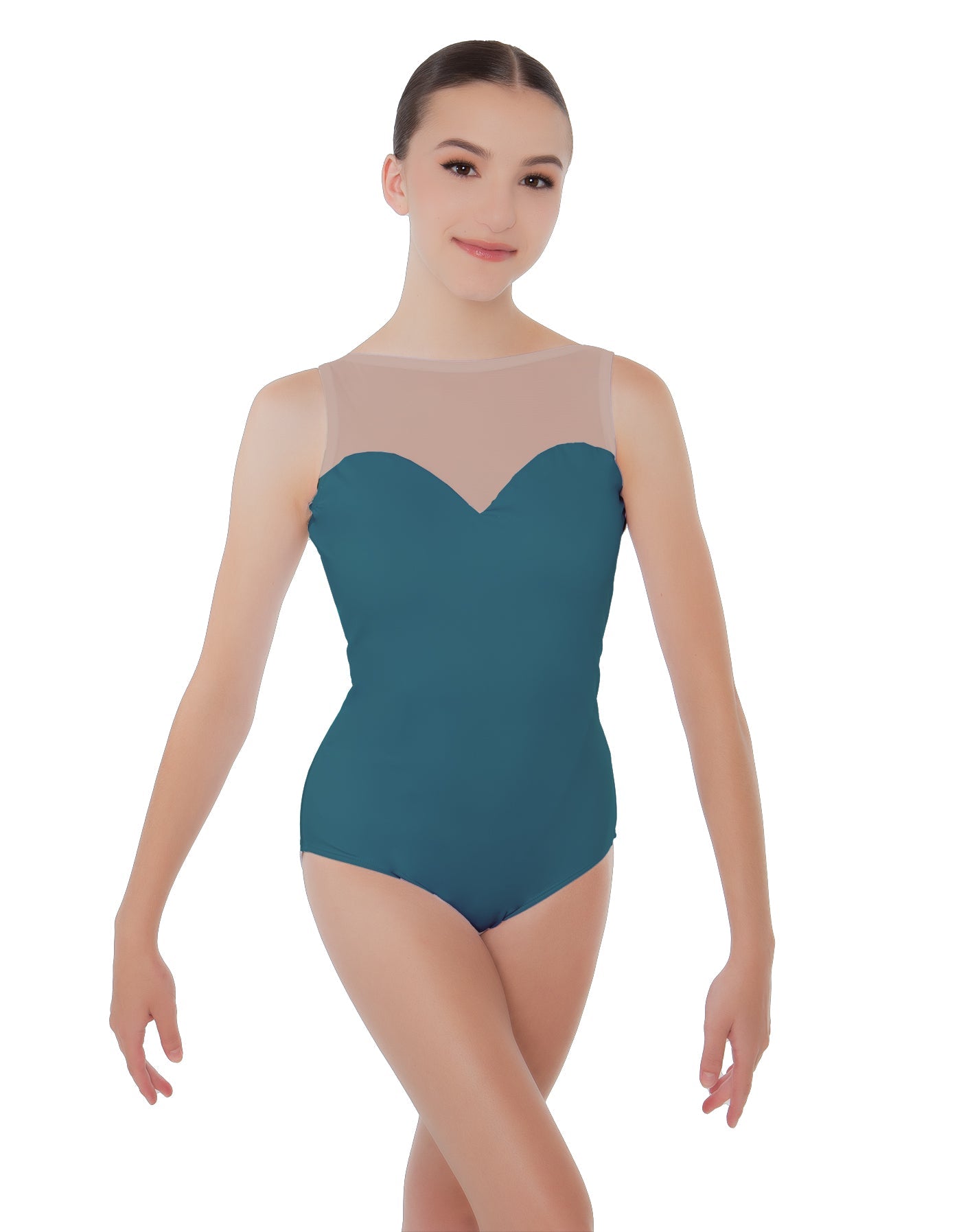 Solid Lycra Mesh Sweetheart Leotard