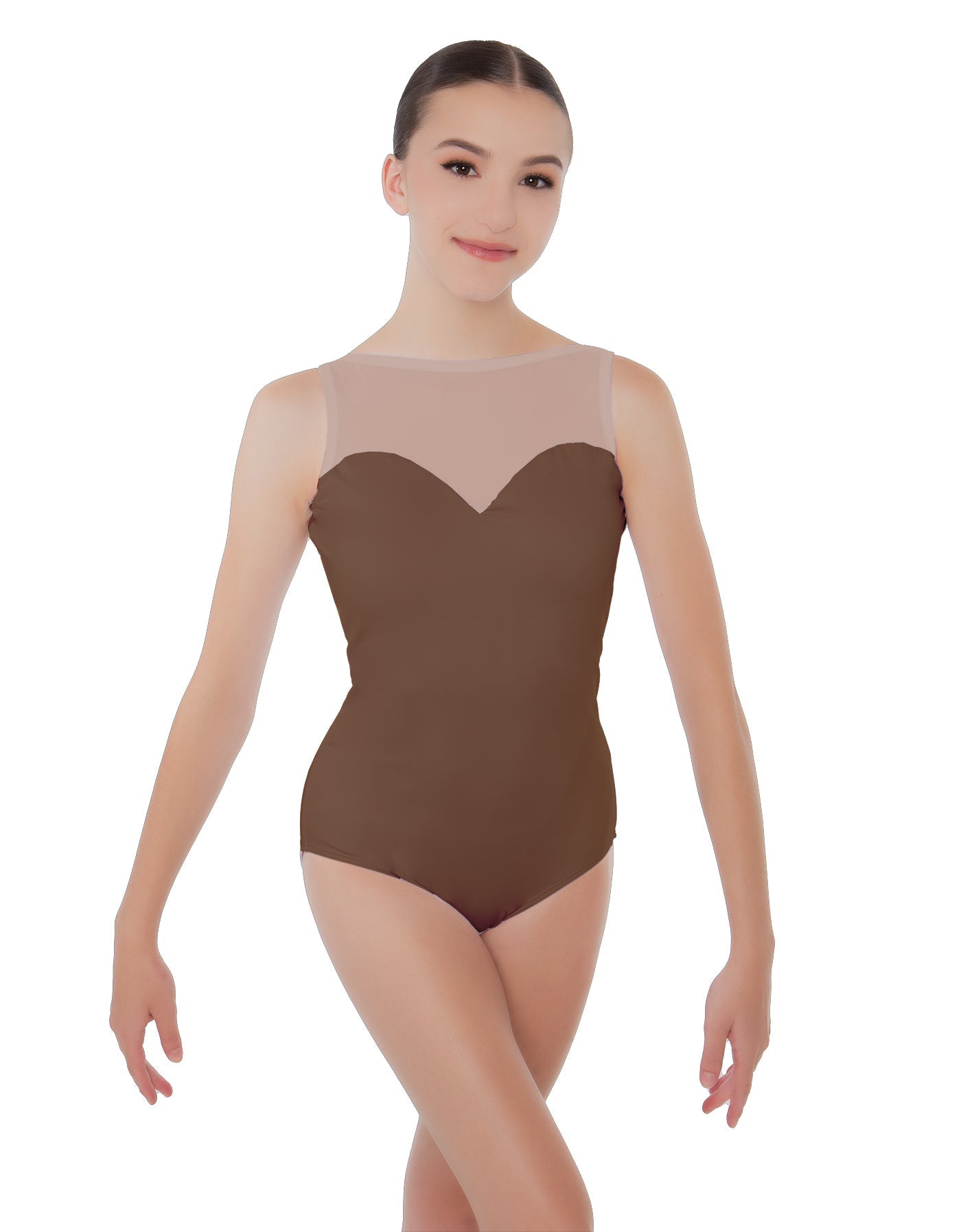 Solid Lycra Mesh Sweetheart Leotard
