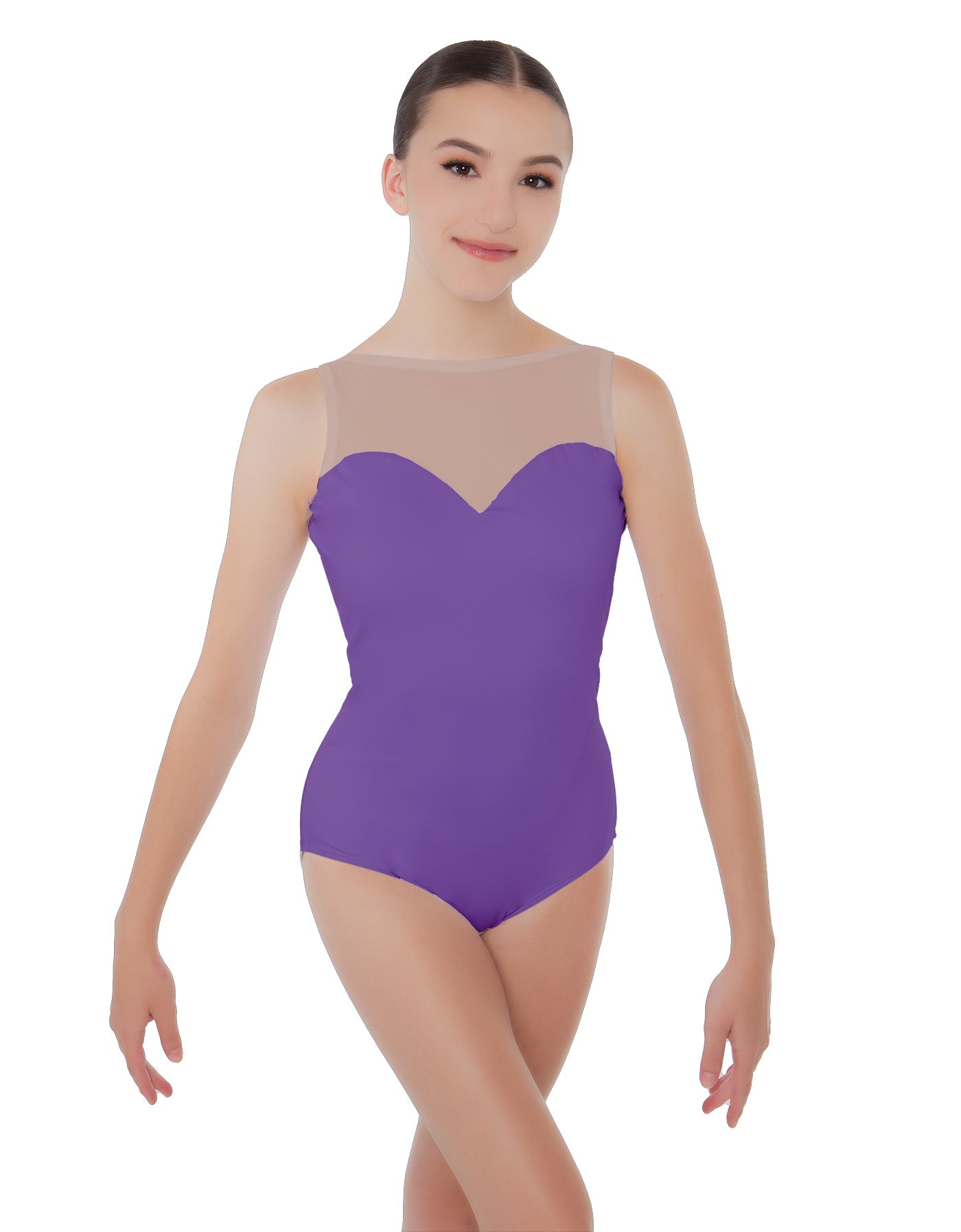 Solid Lycra Mesh Sweetheart Leotard