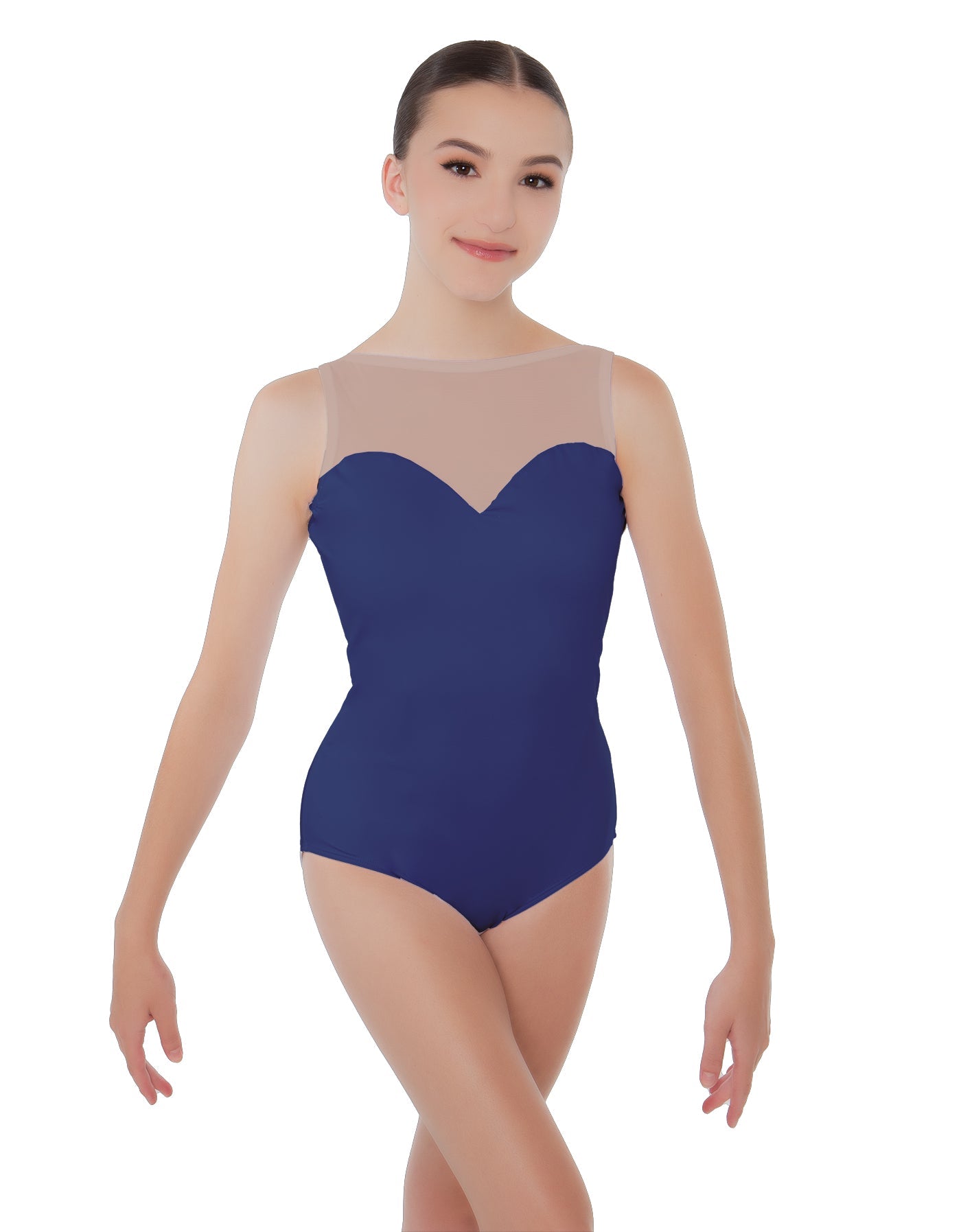 Solid Lycra Mesh Sweetheart Leotard