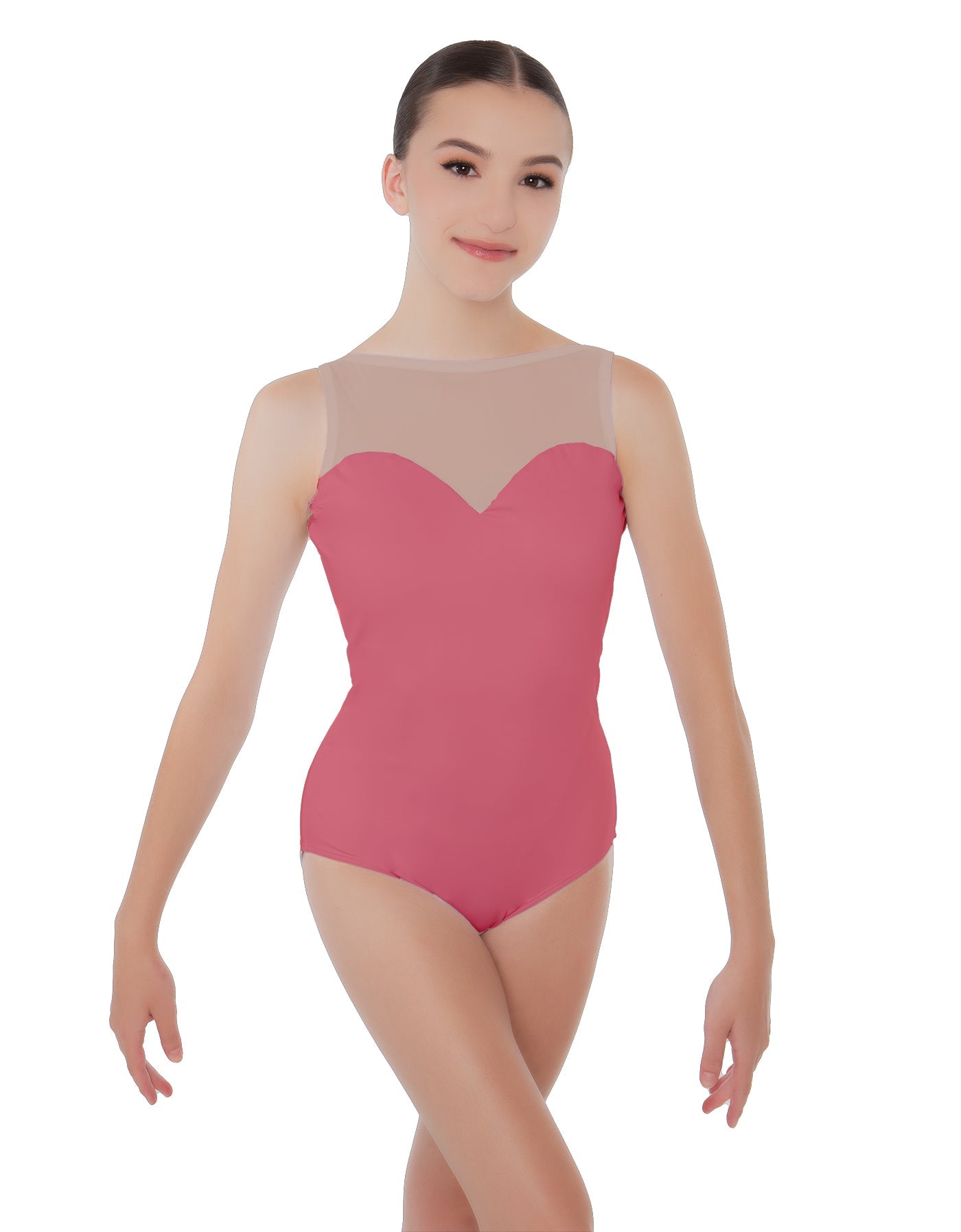 Solid Lycra Mesh Sweetheart Leotard