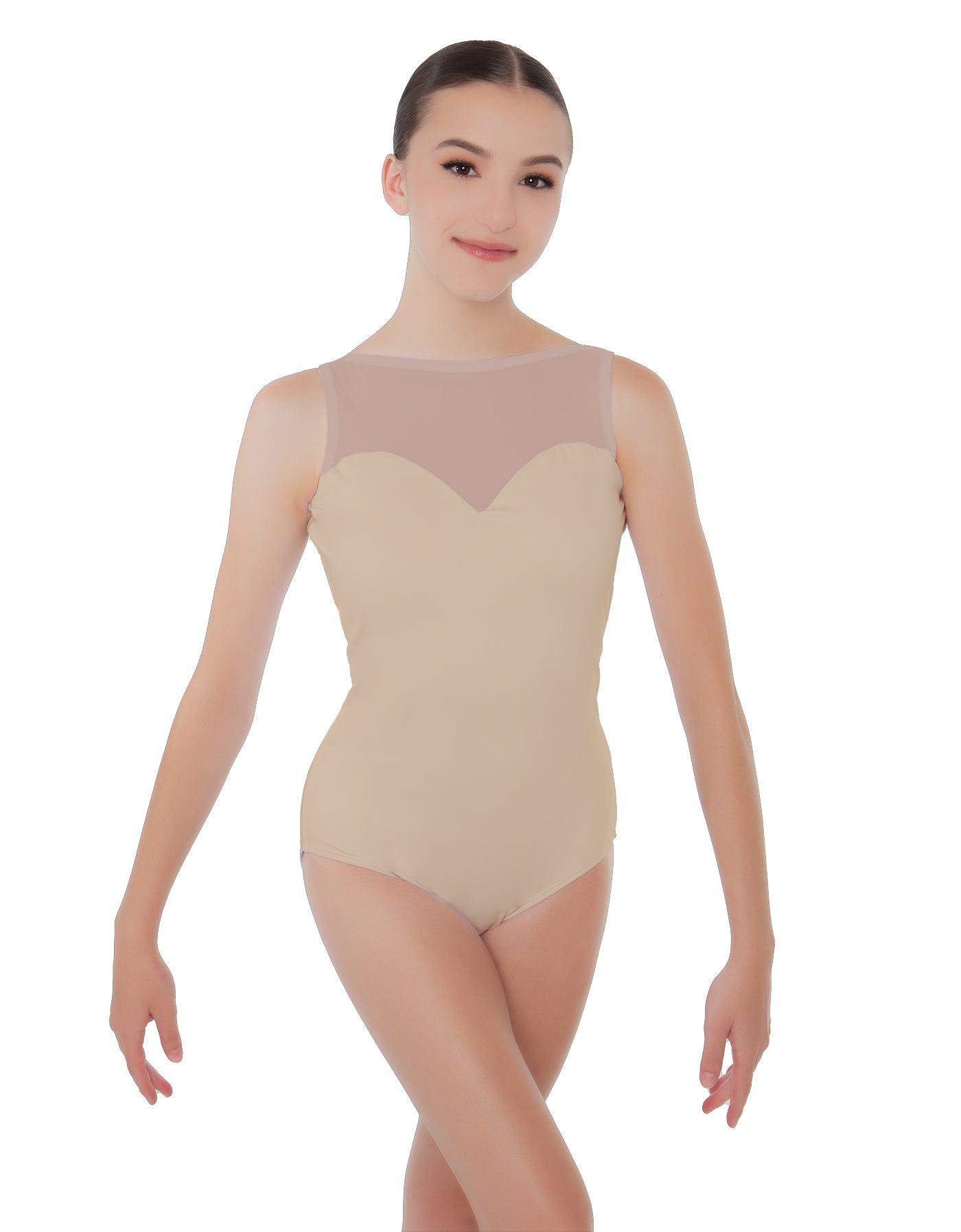 Solid Lycra Mesh Sweetheart Leotard