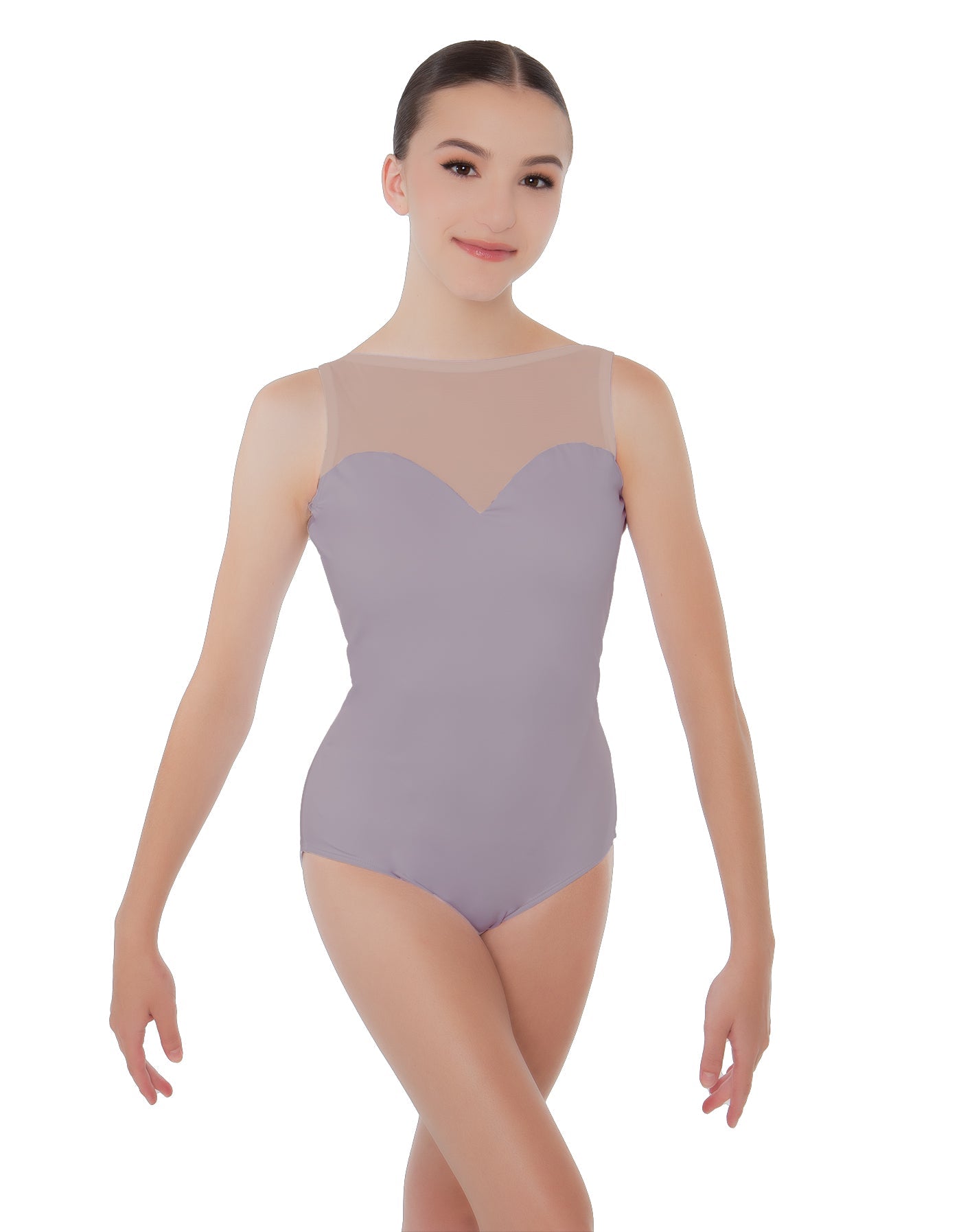 Solid Lycra Mesh Sweetheart Leotard
