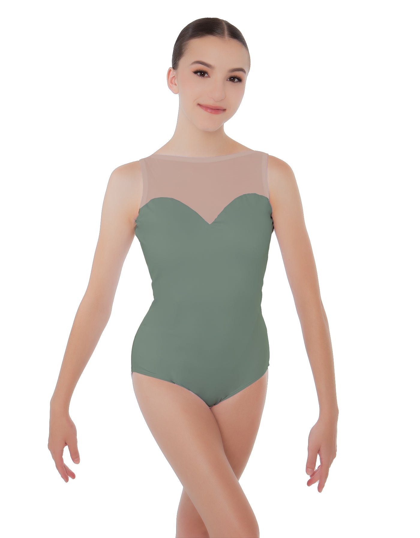 Solid Lycra Mesh Sweetheart Leotard
