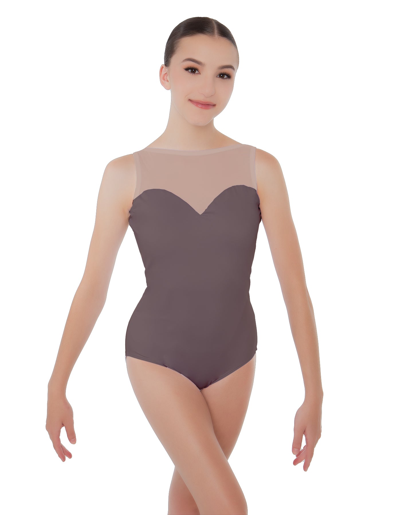 Solid Lycra Mesh Sweetheart Leotard