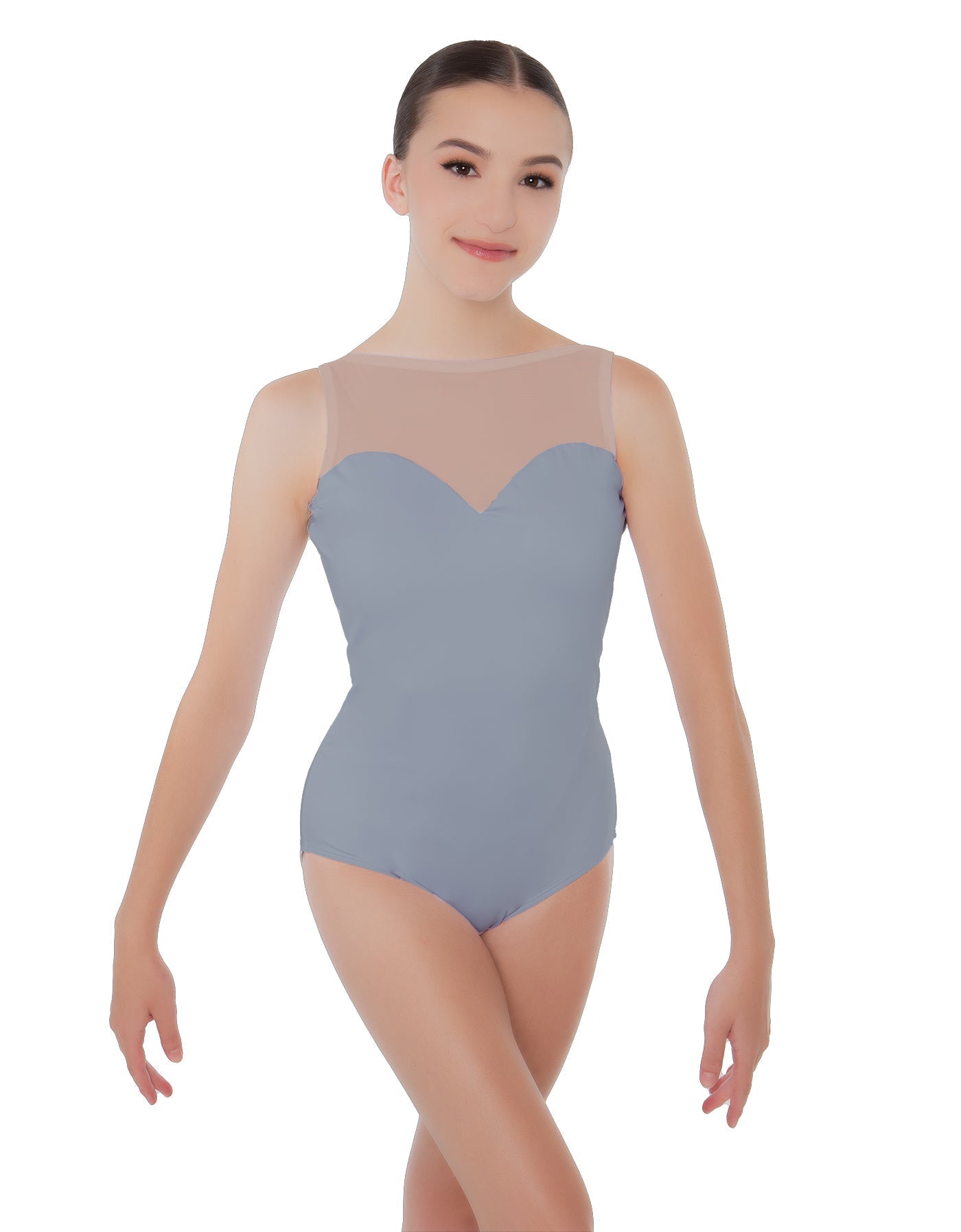 Solid Lycra Mesh Sweetheart Leotard