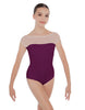 Solid Lycra Mesh Boatneck Leotard with High Back