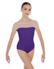 Solid Lycra Mesh Boatneck Leotard with High Back