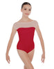 Solid Lycra Mesh Boatneck Leotard with High Back