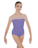 Solid Lycra Mesh Boatneck Leotard with High Back