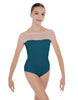 Solid Lycra Mesh Boatneck Leotard with High Back
